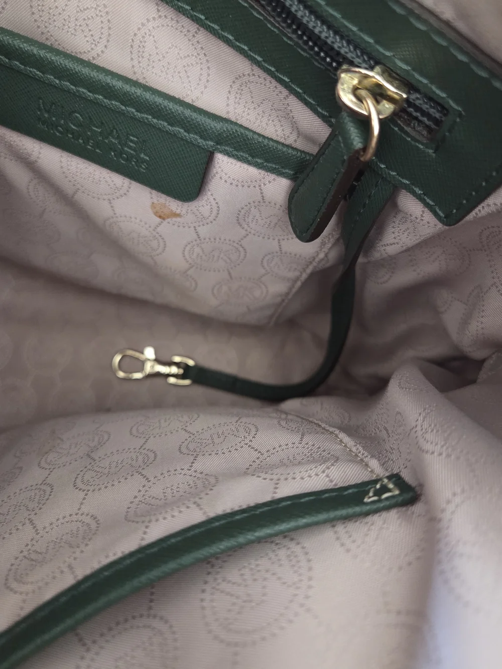Michael Kors Emerald Green Saffiano Leather Tote with Gold Hardware
